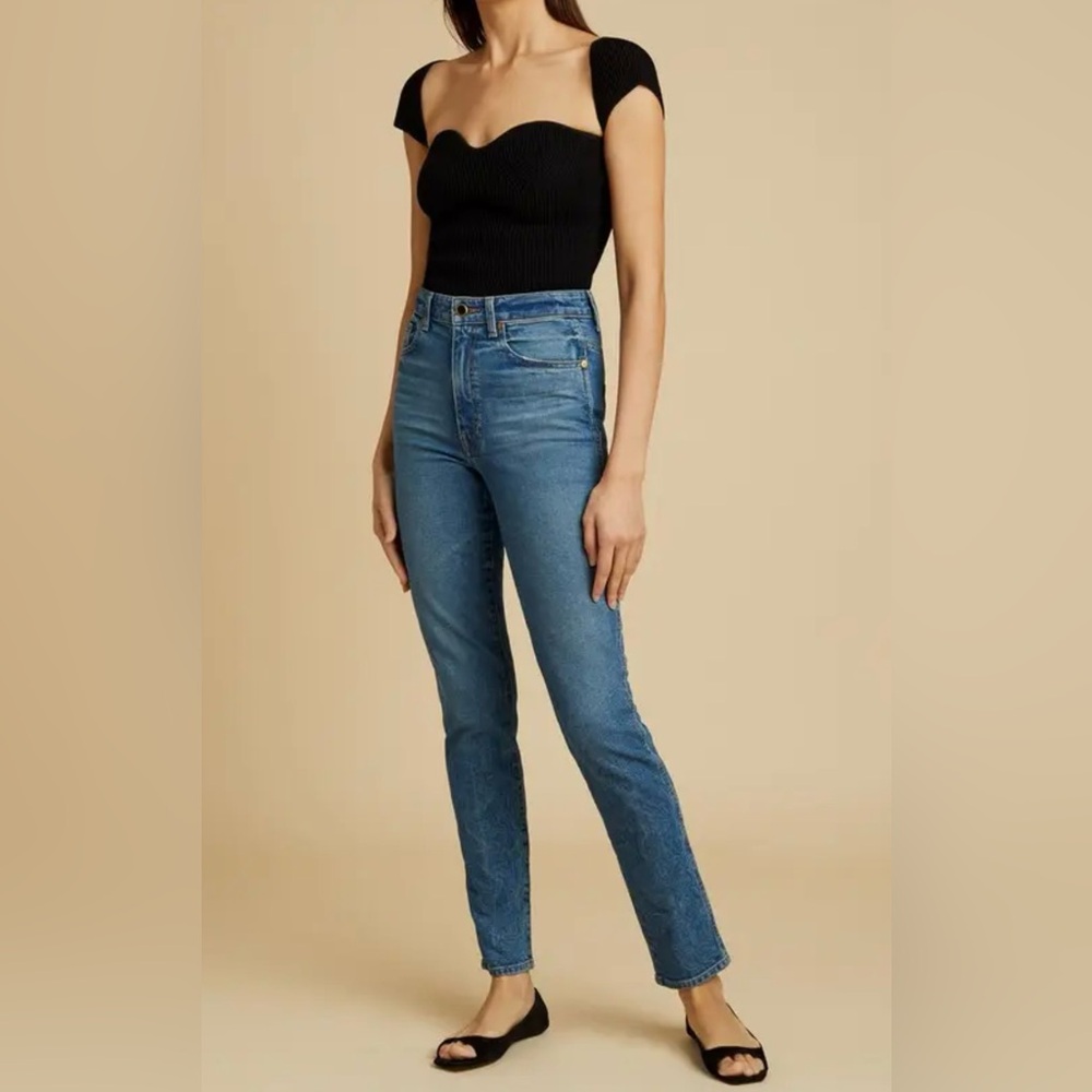 KHAITE High Rise Blue Jeans
